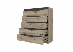 Комод 5 ящиков Тиана, Дуб Бонифаций/Вольфрам