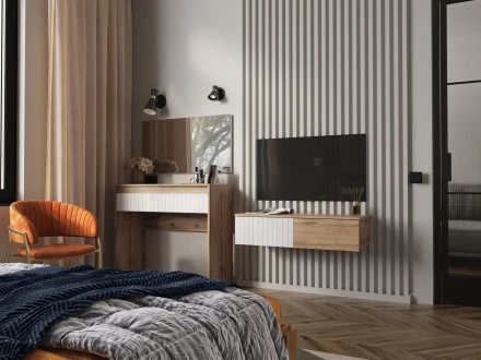 Стол туалетный Ливерпуль, вотан/белый глянец  